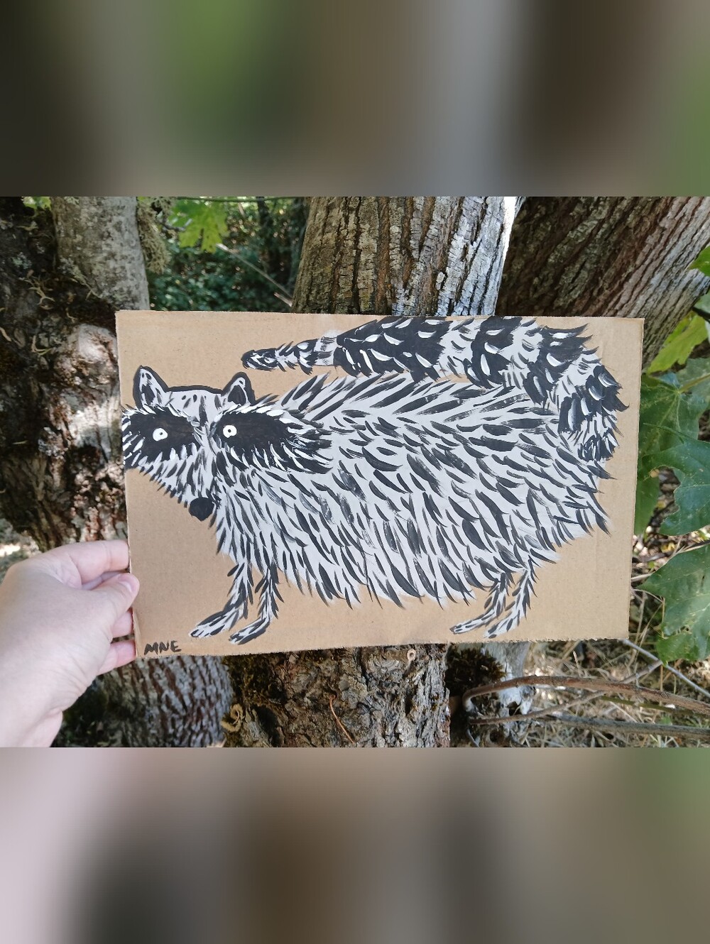 Raccoon Painting Folk Art Painting
